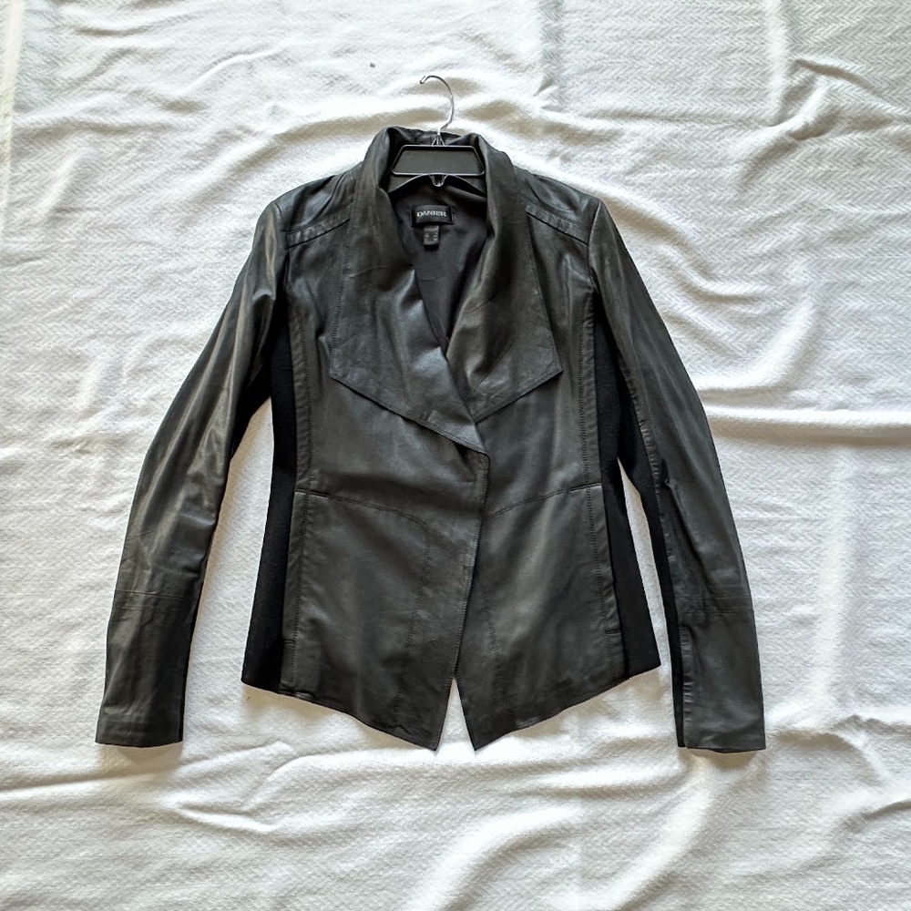 Daniel Leather Blazer/Jacket, 3XS/XS, Black